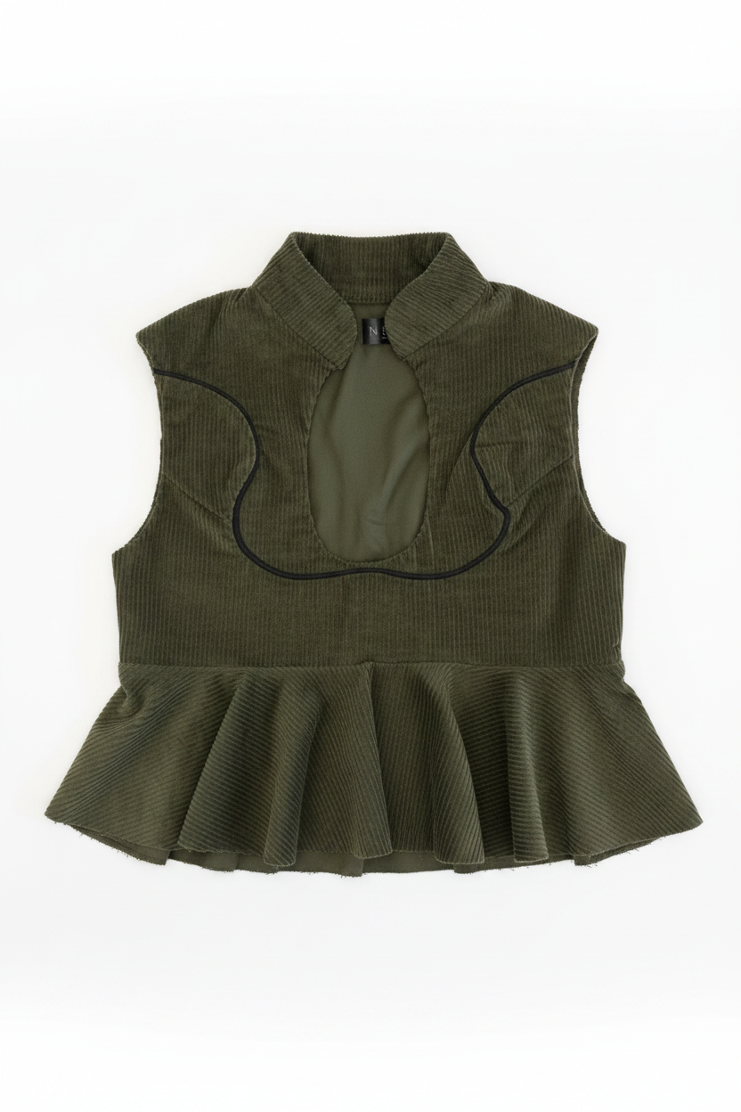 Mandarin Collar Peplum Top