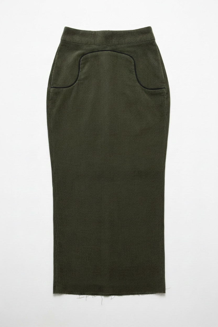 Couduroy Maxi Pencil Skirt