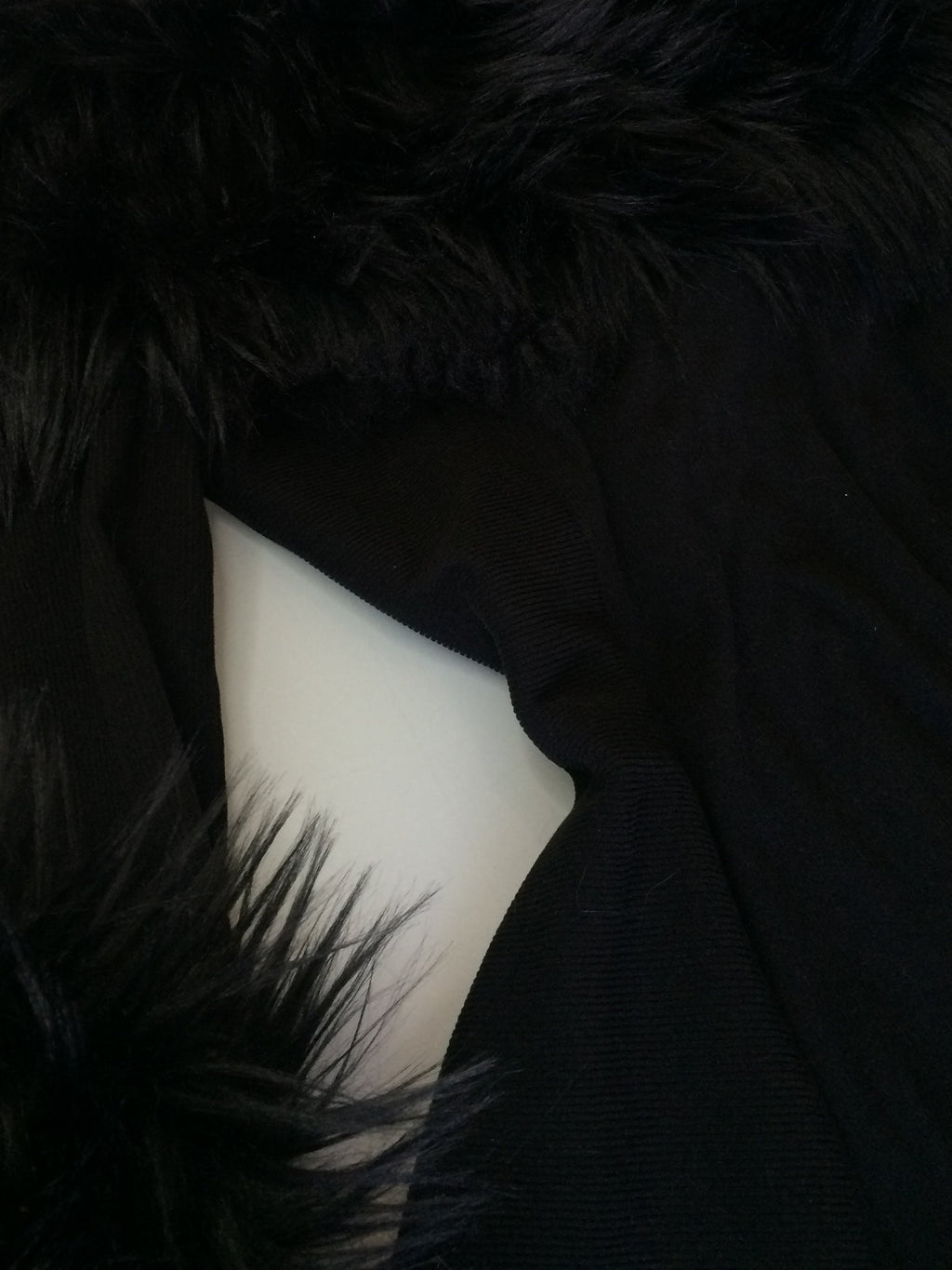 Fur Trim Gored Mini Dress